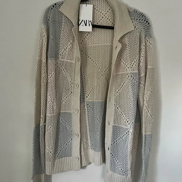 Zara Crochet Cardigan Shirt - Picture 3 of 5
